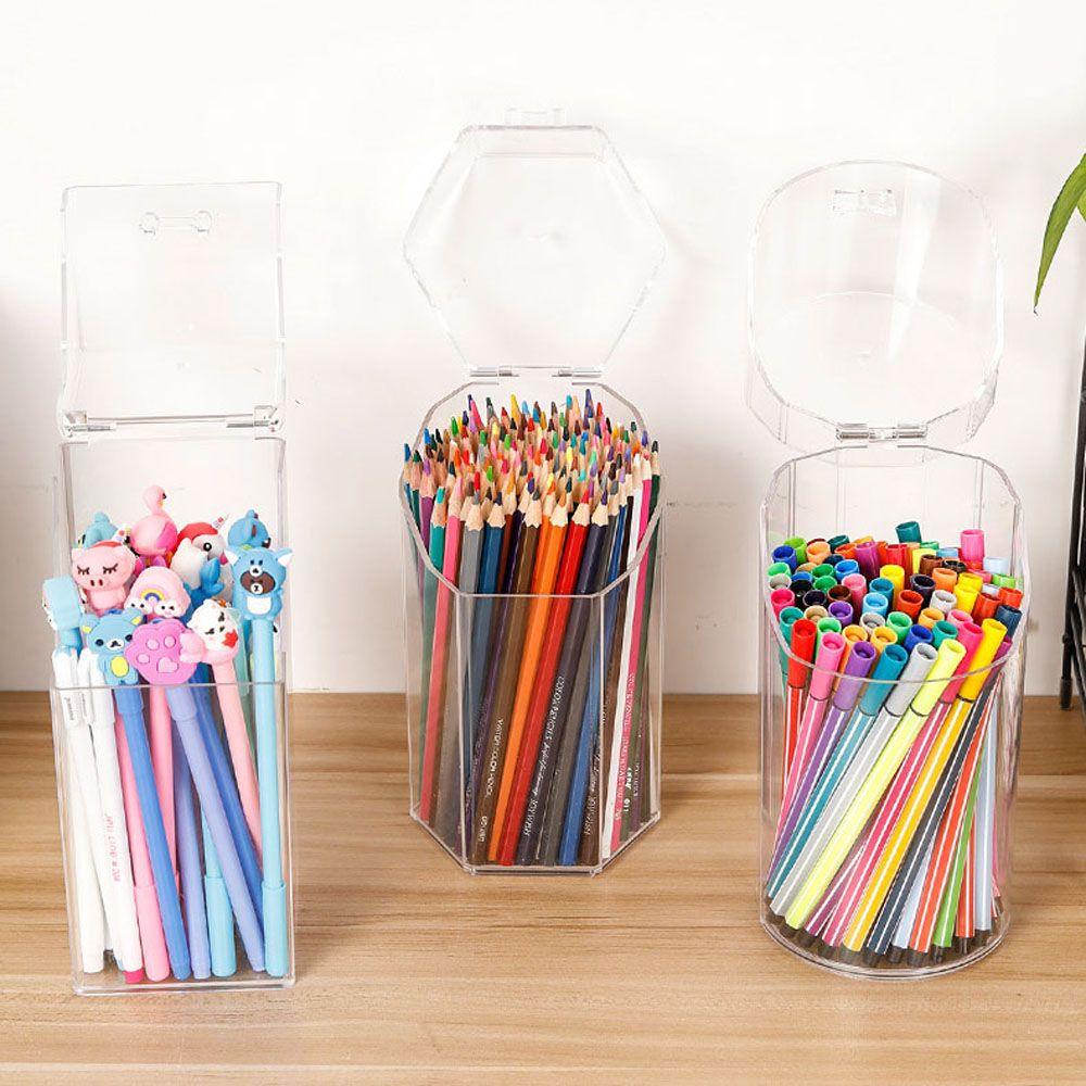 Hộp Đựng Bút Trong Suốt Chống Bụi Bẩn Tiện Dụng Cho Gia Đình / Văn Phòng Ốp