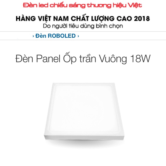 Đèn ốp trần vuông 18W Roboled-Vinaled 18W PL-S18M(ánh sáng Trắng, vàng, trắng ấm)