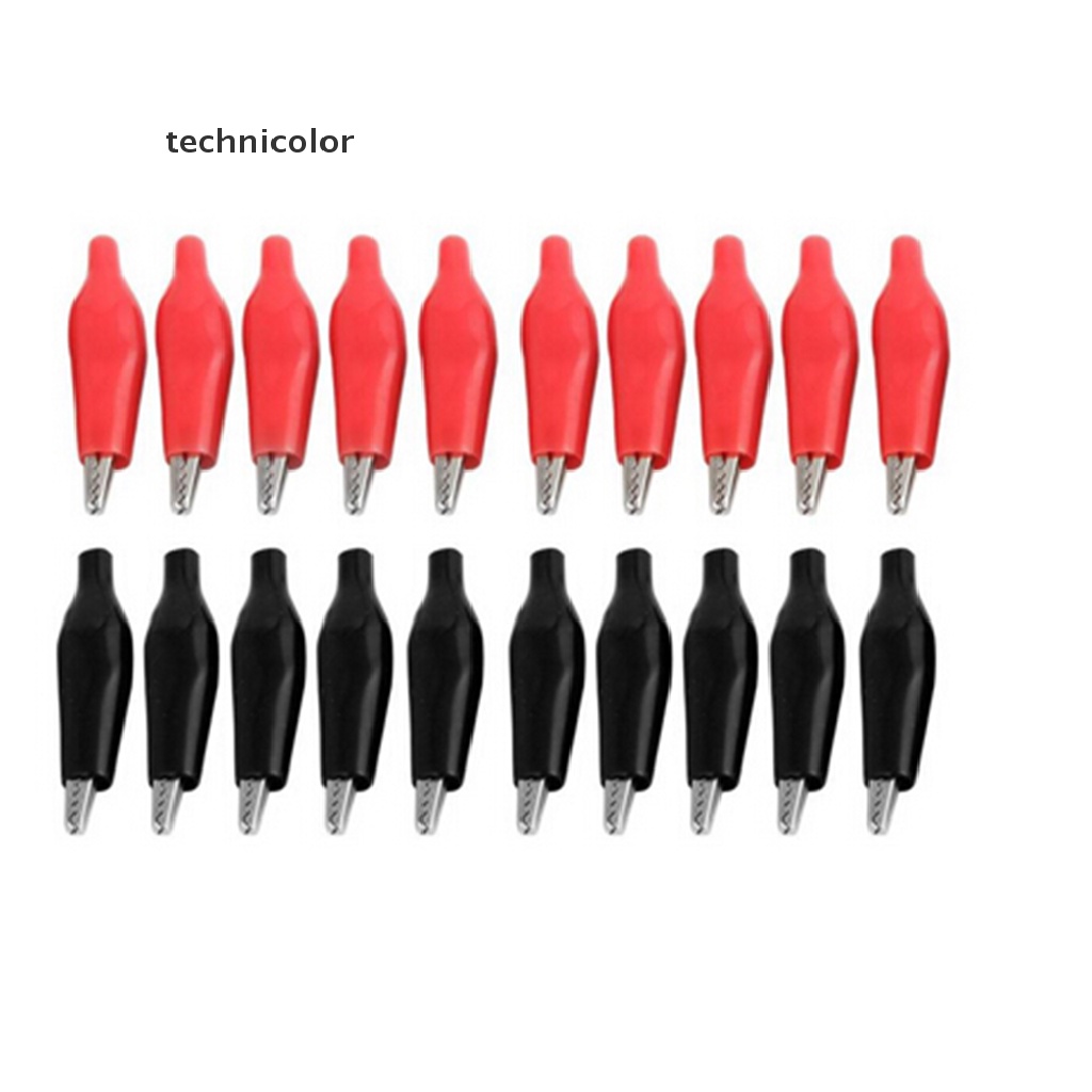 technicolor 20Xs Red Black Soft Plastic Testing Probe Alligator Clips Crocodile Test Clip TYG