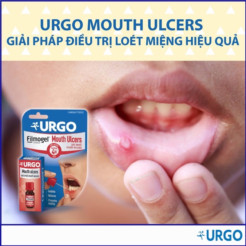 Gel lỡ miệng Urgo Filmogel Mouth ulcer-Thúc đẩy lành vết loét - Chai 6ml