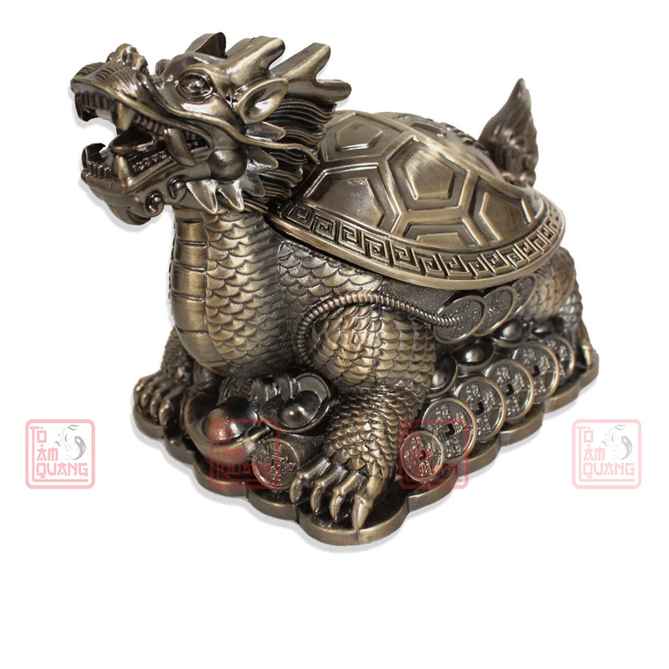 Gạt tàn Tỳ Hưu đồng 18.5cm phong thủy hình độc lạ may mắn tài lộc- trang trí phòng khách, bàn làm việc, kinh doanh