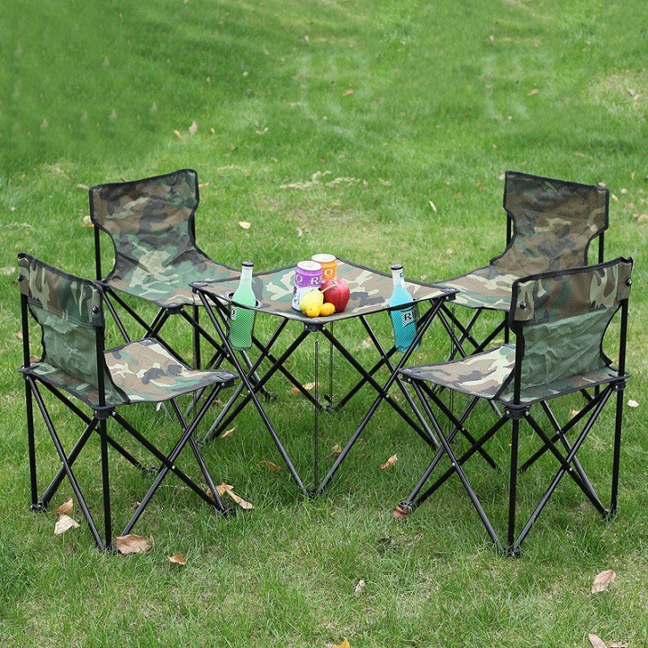 Bộ Bàn Ghế Dã Ngoại, Cao Cấp - Bộ Bàn Ghế Picnic Màu Rằn Ri