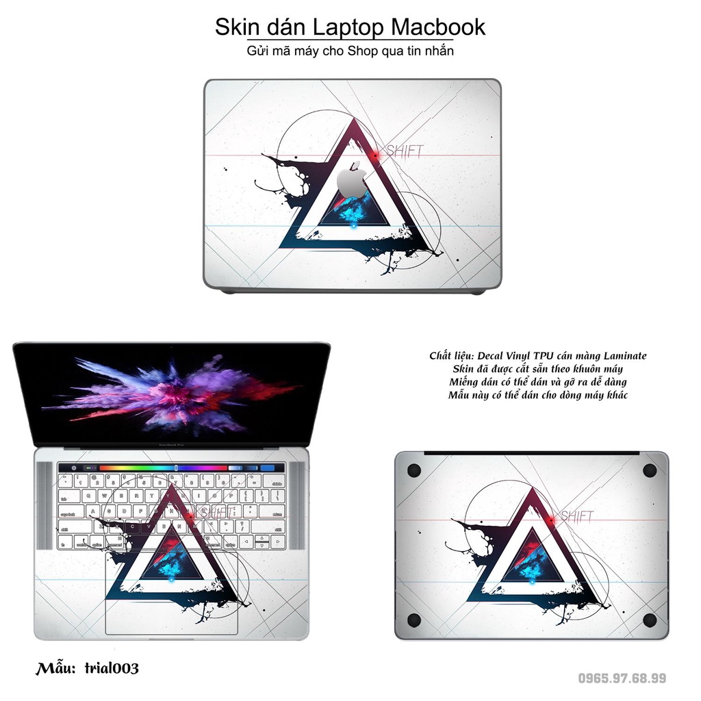 Skin dán Macbook mẫu Đa giác (đã cắt sẵn, inbox mã máy cho shop)