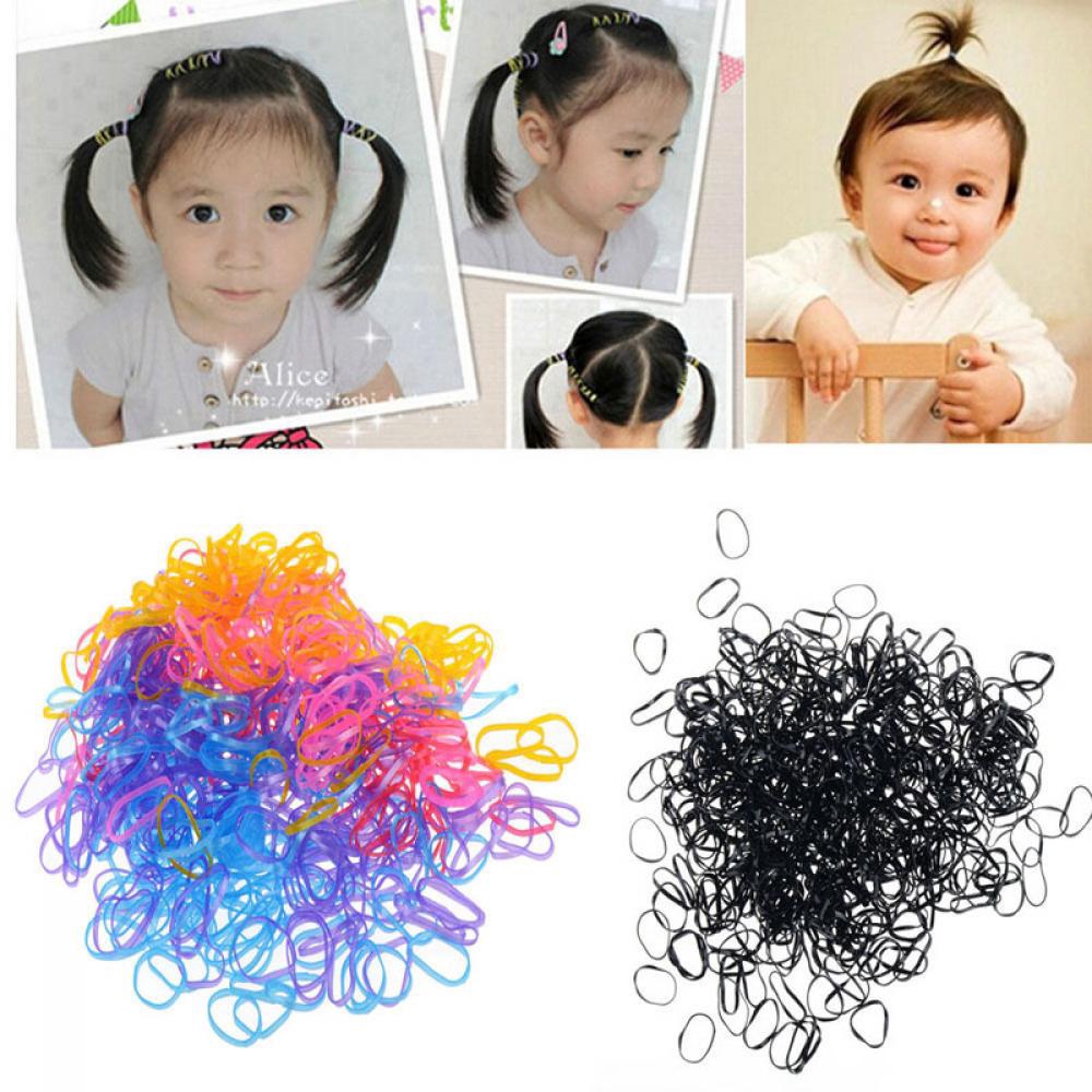 Set 300 dây thun buộc tóc cao su co giãn tiện dụng