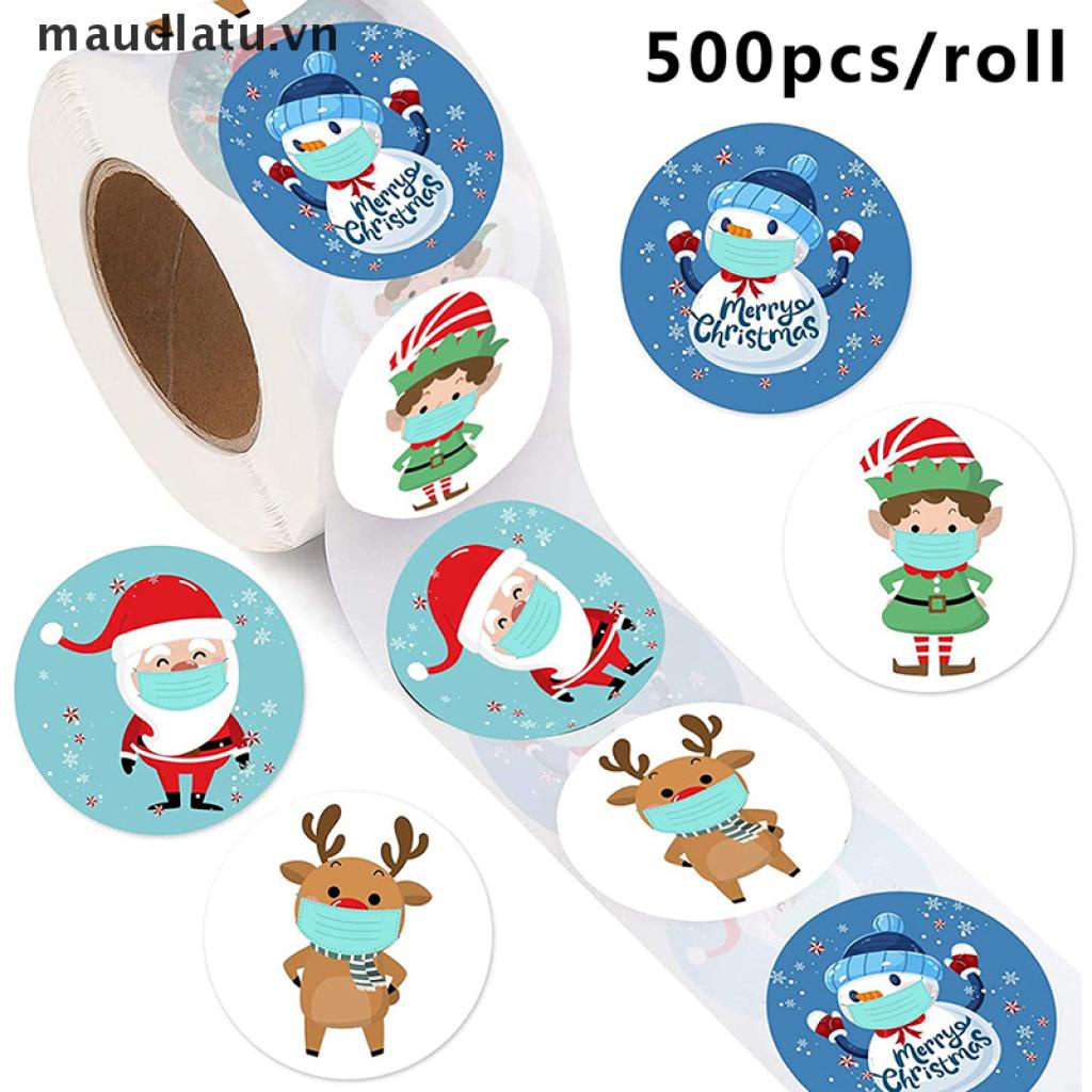 MAUD 500pcs Christmas gift stickers gift sealing stickers holiday gift wrapping decor .