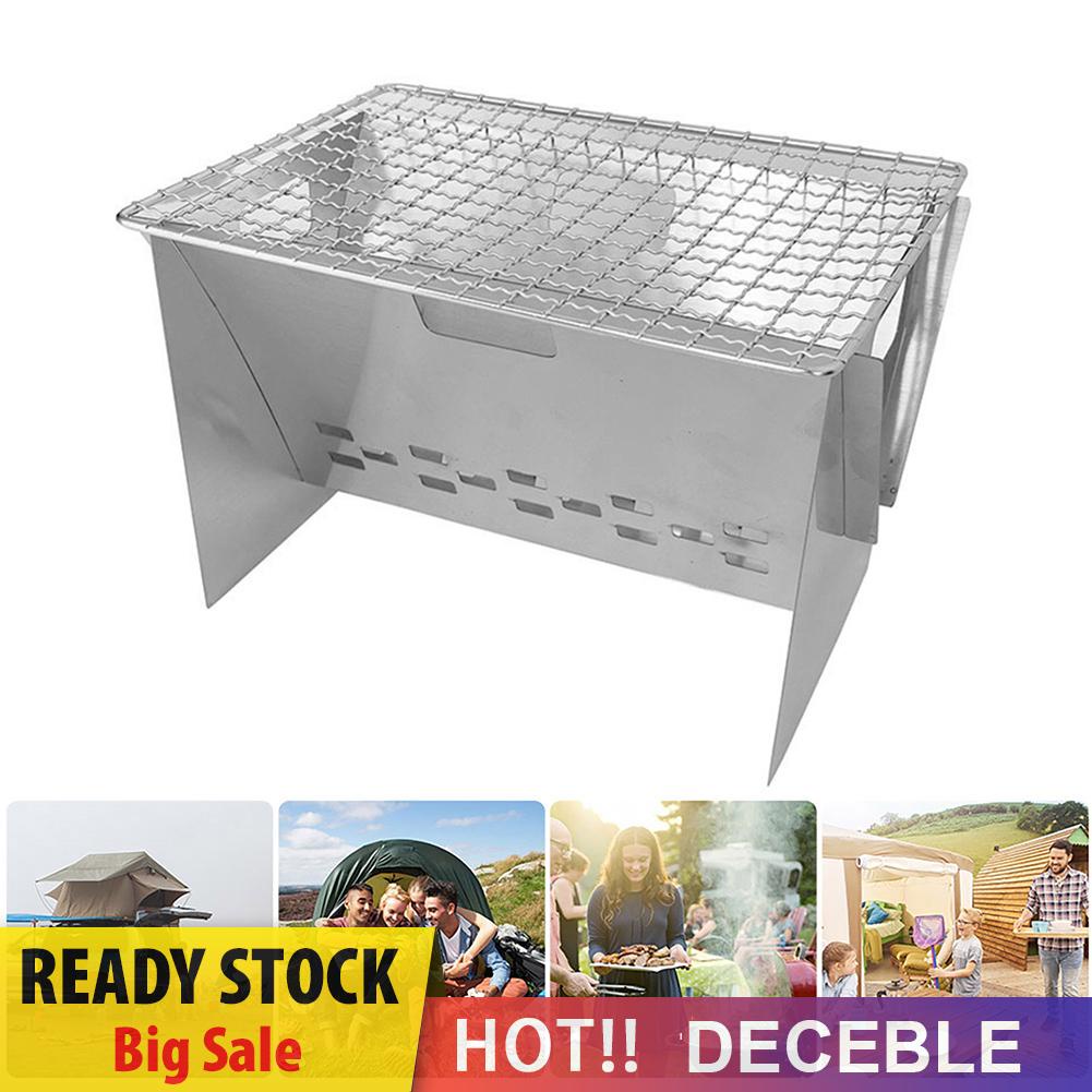 Lò Nướng BBQ Mini Bằng Thép Không Gỉ Tiện Lợi Dễ Sử Dụng Khi Đi Cắm Trại