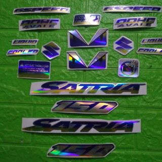 Bộ tem Satria Crôm phản quang New