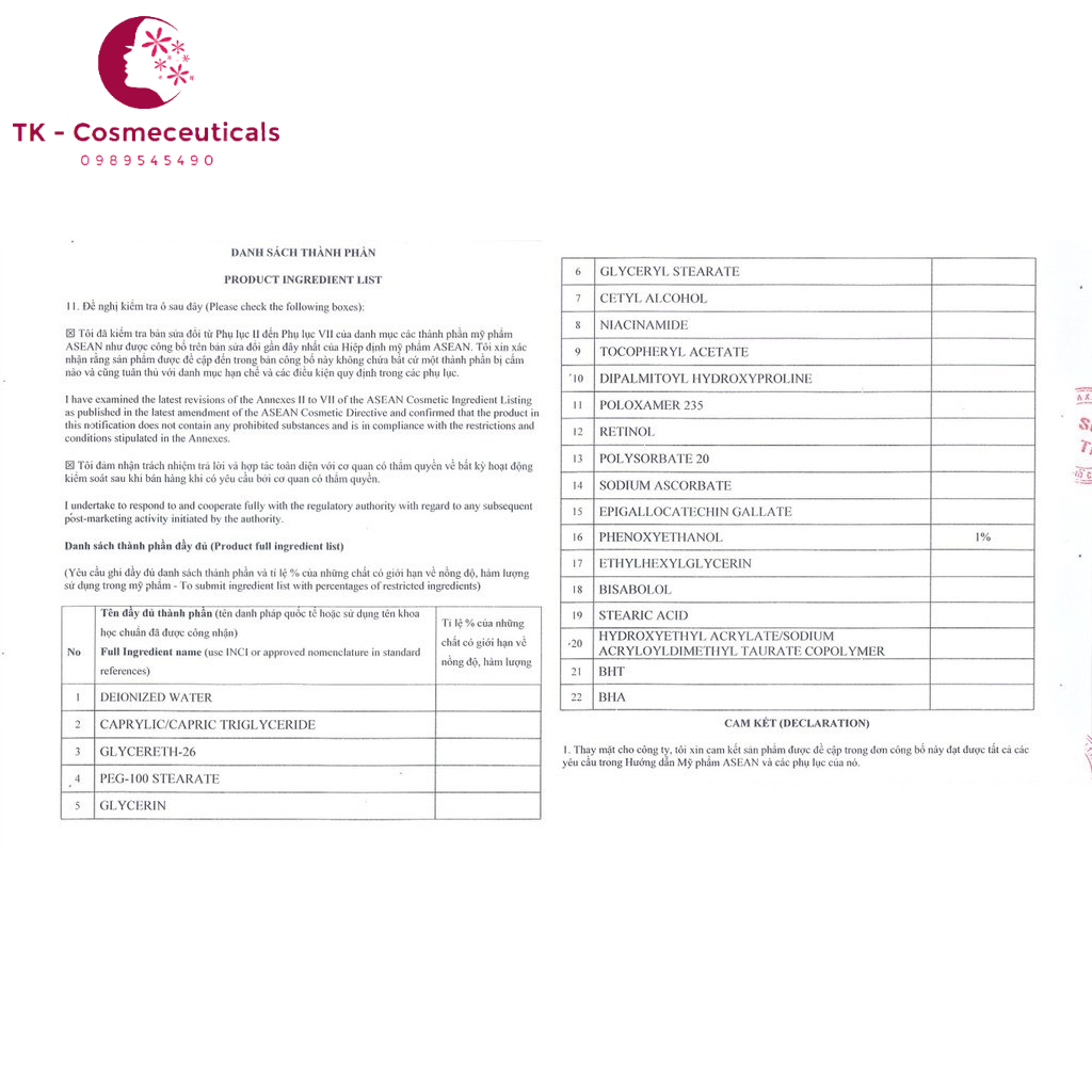 Biogenic Retinol 0.5% / 1%  For Beginner, Advance – Kem Dưỡng Da, Ngừa Lão Hóa, Giảm Mụn Full Size