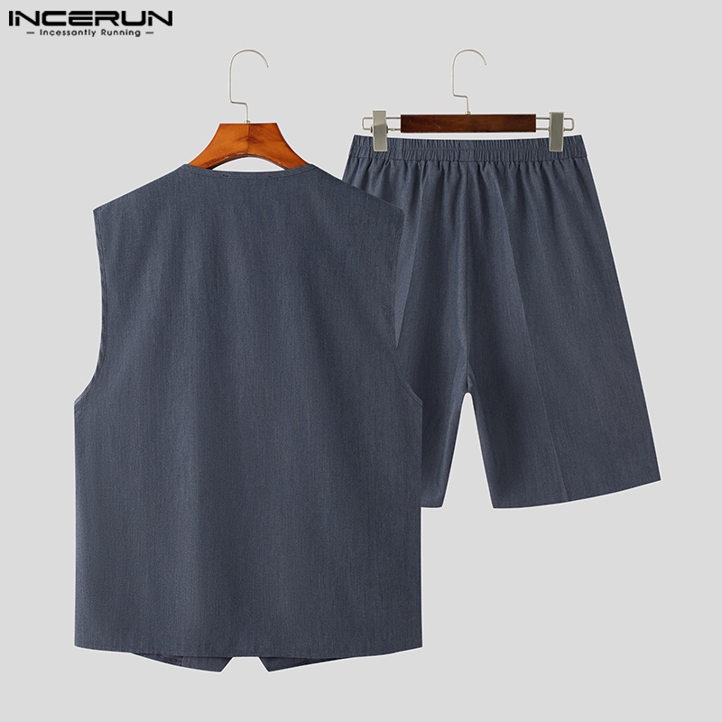 Áo ghile + quần short INCERUN thời trang lịch lãm cho nam