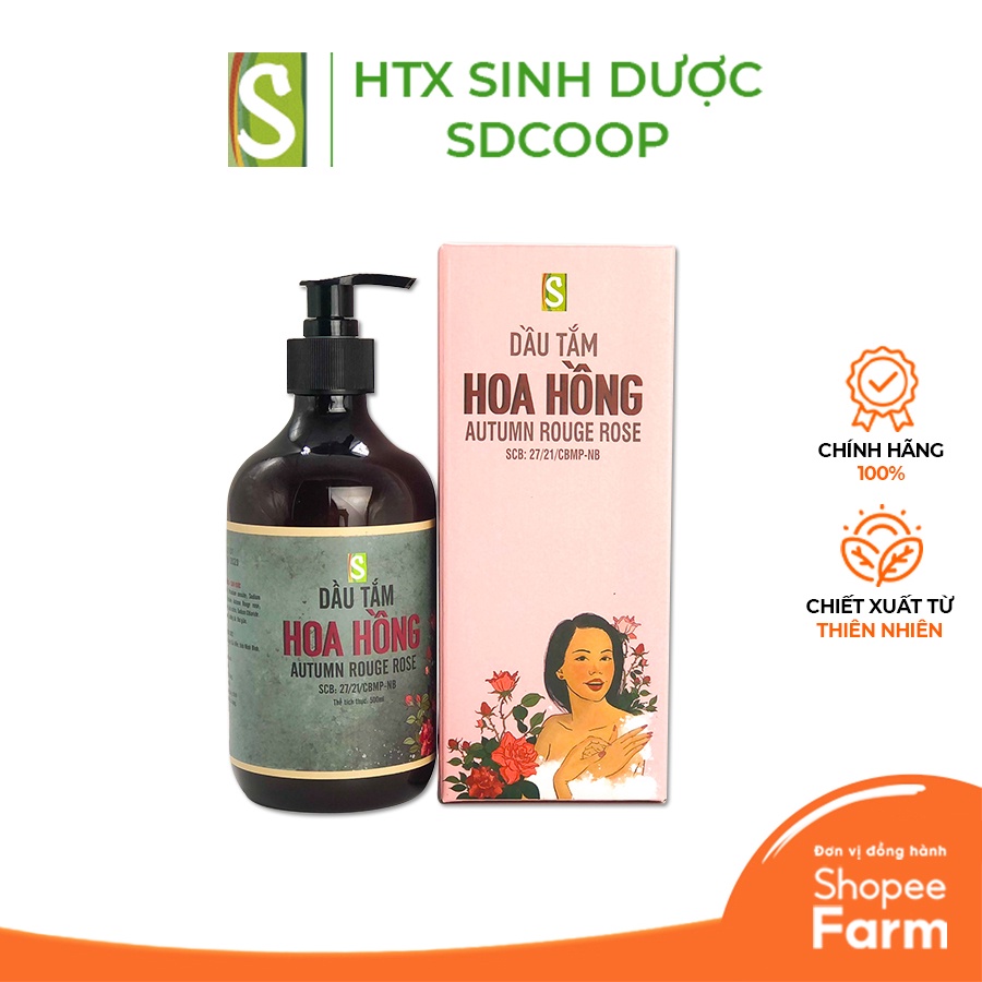 Dầu tắm Hoa Hồng HTX Sinh Dược 100ml,500ml