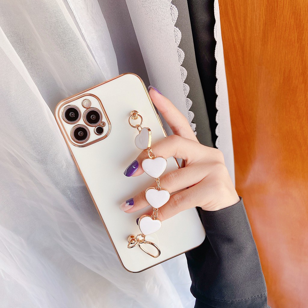 Ốp lưng iphone kèm móc đeo cạnh vuông BVC 7plus/8/8plus/x/xs/11/12/pro/max/plus/promax DT18
