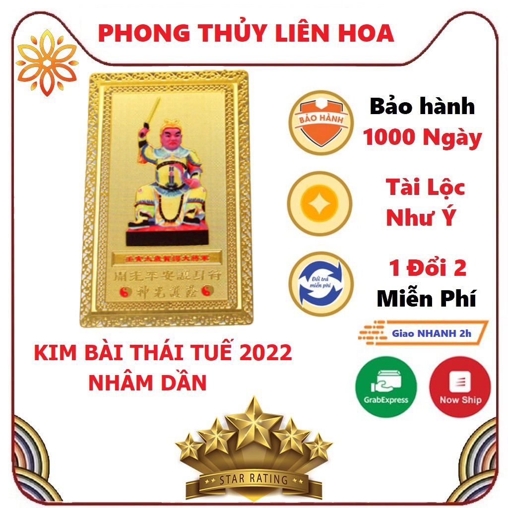 Thái Tuế năm 2022 - Kim Bài Thái Tuế Nhâm Dần năm 2022 - hóa giải vận hạn tuổi Dần, Thân, Tỵ, Hợi, Tý, Thìn