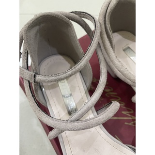Giày gót bệt đan dây cao 3 phân Size 37