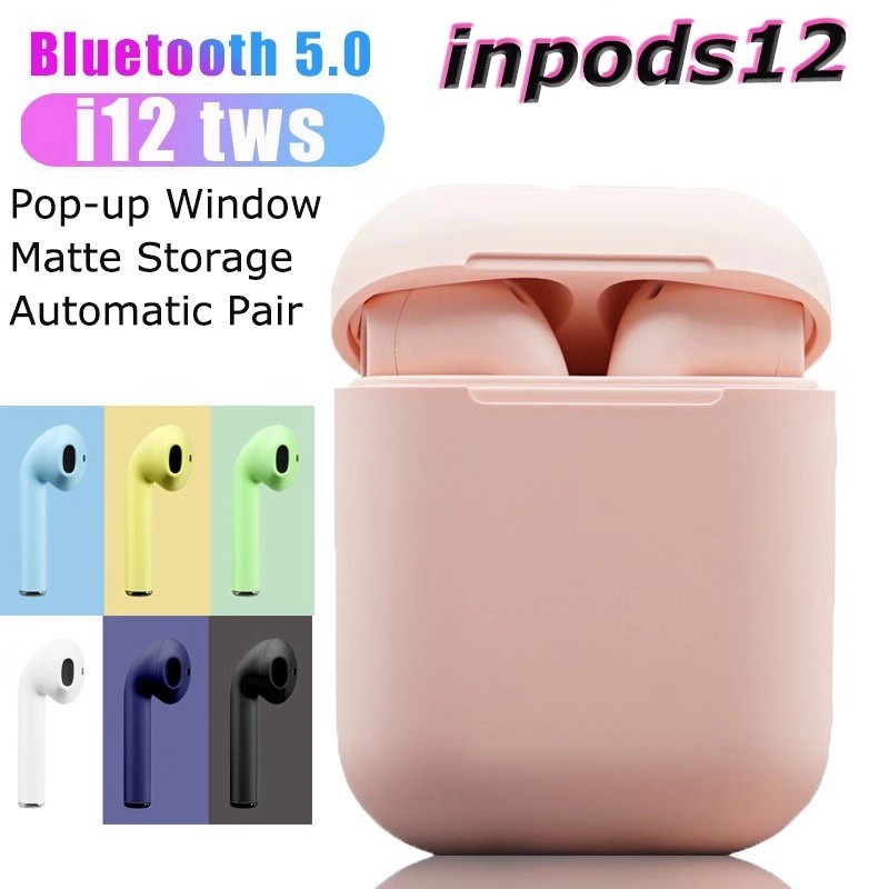 Bộ tai nghe bluetooth 5.0 không dây Inpods12 TWS chất lượng cao hỗ trợ cho hệ thống IOS Android | BigBuy360 - bigbuy360.vn