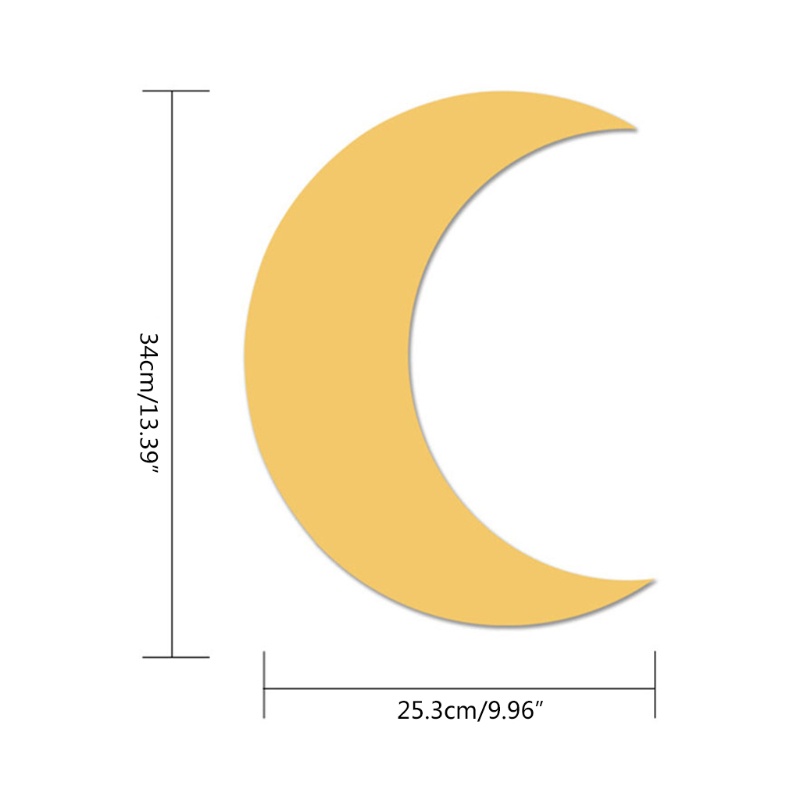 Gương dán tường bằng acrylic hình mặt trăng trang trí nội thất phong cách Bohemian