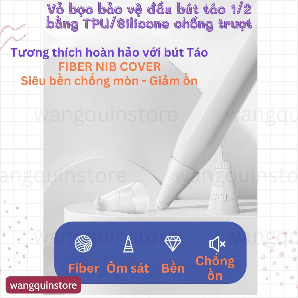[Pentips] Vỏ bọc bảo vệ đầu ngòi bút TÁO Pencil 1 và 2 bằng TPU chống trượt đầu FIBER ốp silicone pencil