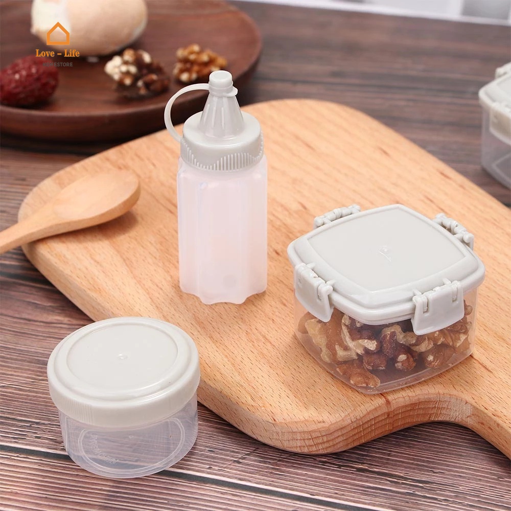 Set 4 lọ đựng nước sốt bằng nhựa PP kèm nắp đậy tiện dụng