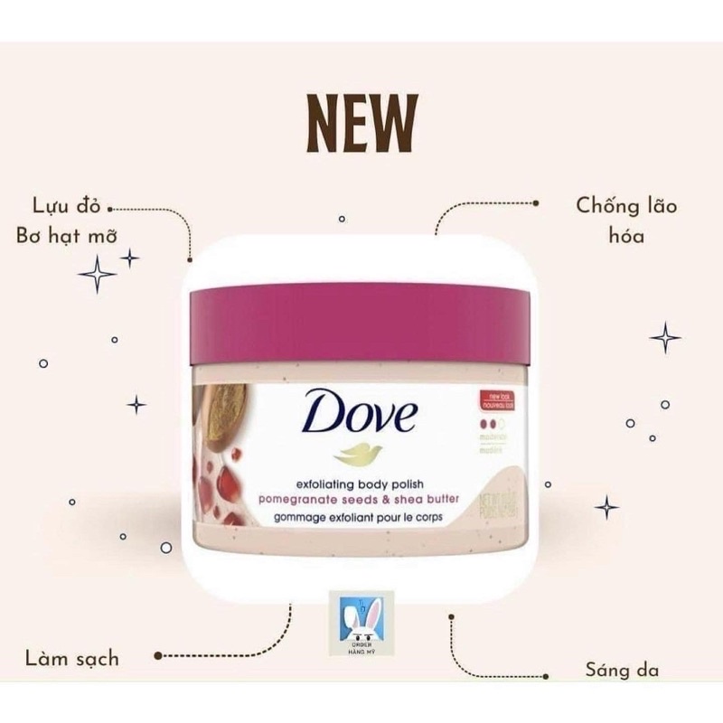 TẨY BÀO CHẾT DOVE BẢN MỸ 298g MÙI MỚI