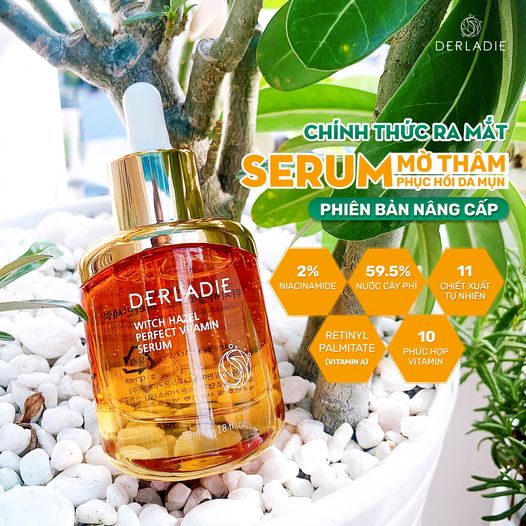 Serum Derladie Witch Hazel Perfect Vitamin Tinh Chất Serum 35ml Giảm Mụn, Giảm Thâm Sẹo Rỗ Chính Hãng Nhập Khẩu