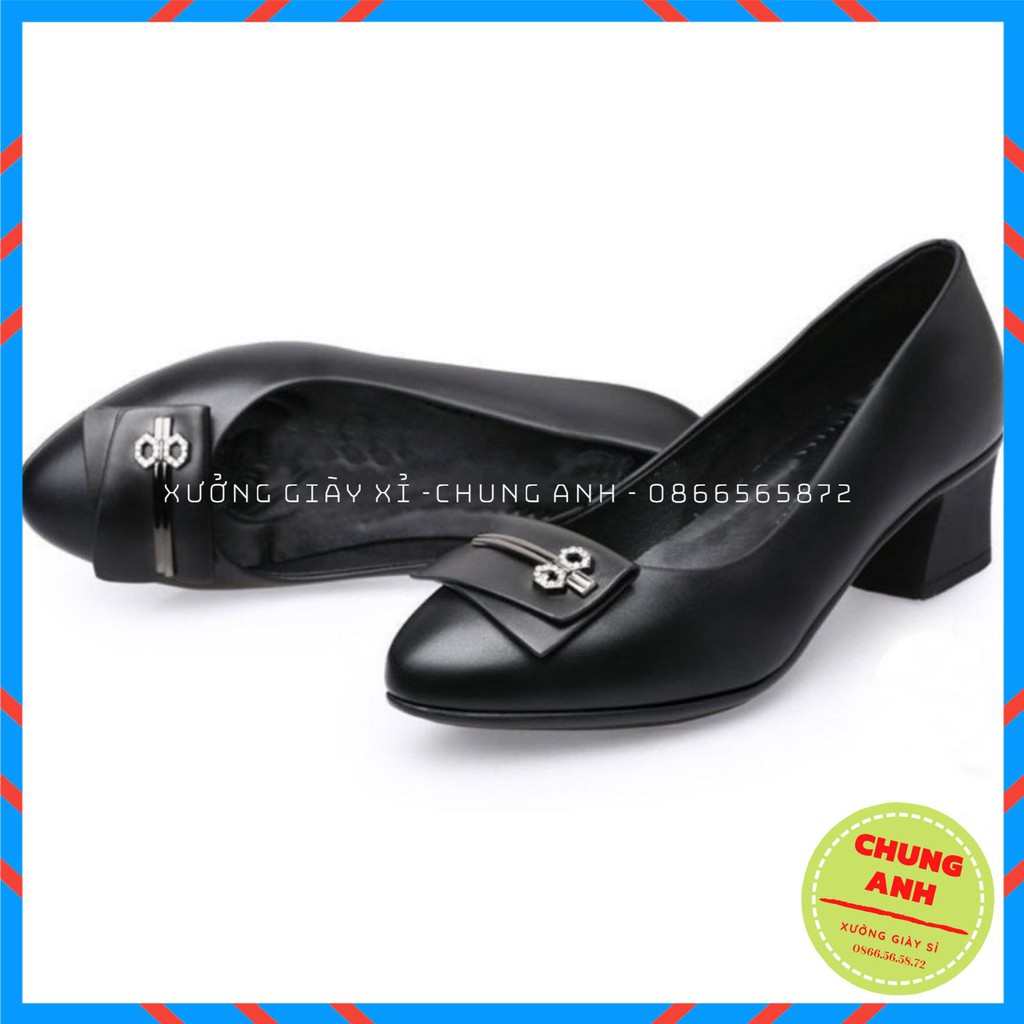 Giày búp bê ❤FREESHIP❤ giày công sở nữ - giày trung niên nữ đế vuông 4cm chất da lỳ cao cấp - BB24 | BigBuy360 - bigbuy360.vn