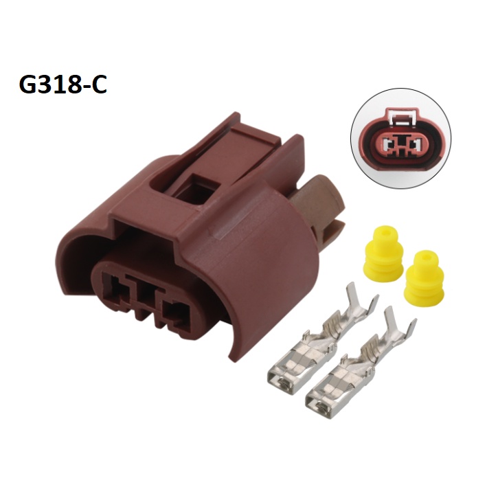 G318-Giắc cắm Đèn sương mù Golf 6 đèn pha Corolla 9006 chùm tia thấp 2 lỗ