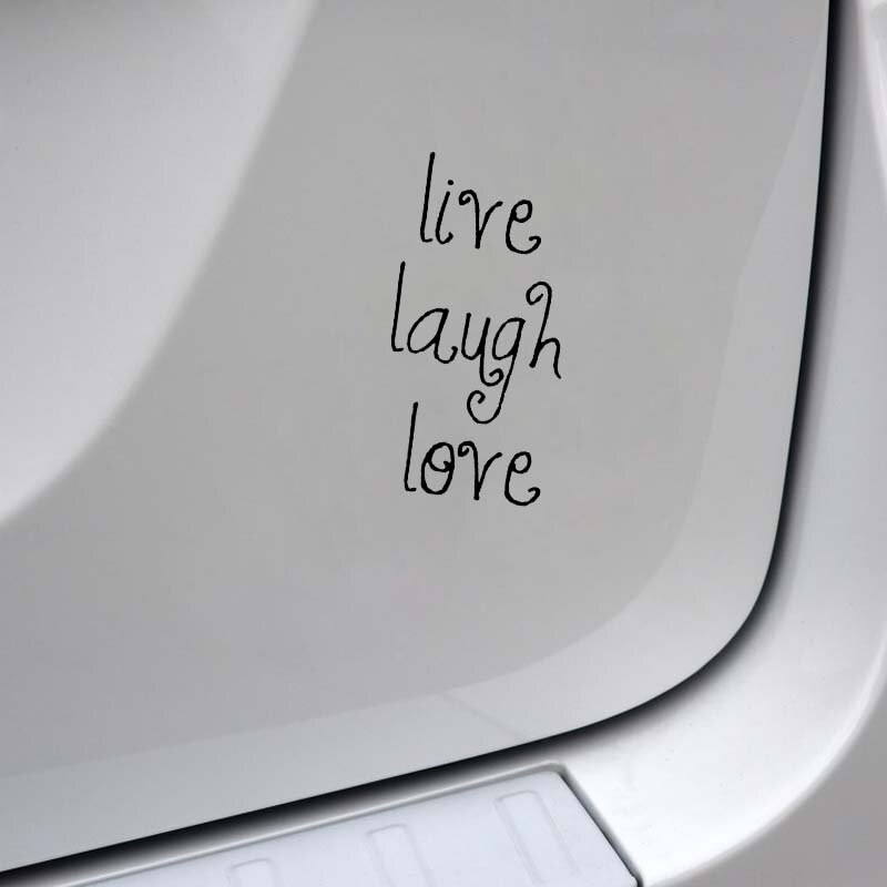 Decal dán trang trí xe hơi họa tiết Live Laugh Love chất liệu Vinyl chống thấm nước kích thước 7.5CM*14.7CM