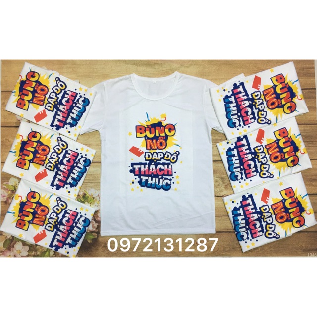 (Ảnh thật, Video) Áo đồng phục nhóm, đồng phục lớp, team building Bùng nổ đạp đổ thách thức