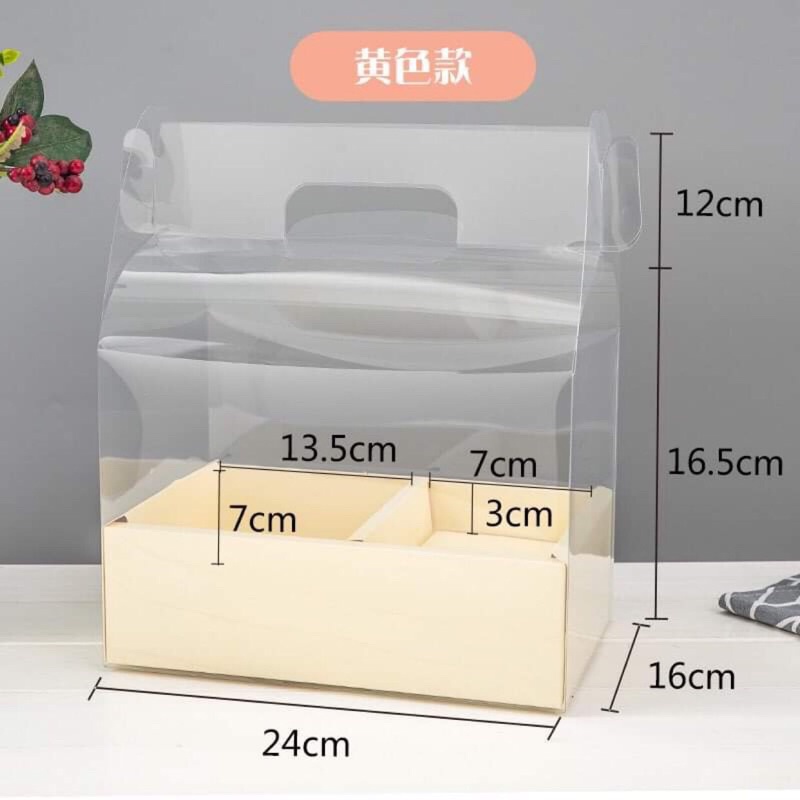 Hộp đựng bánh , hoa , trái cây trong suốt 2 ngăn