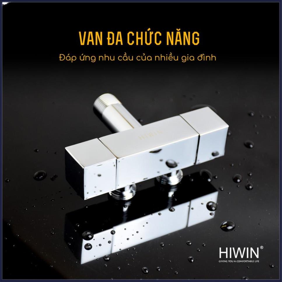Van T chia nước vòi sen vòi xịt, van giảm áp lực nước chất liệu đồng mặt gương HIWIN JF-064