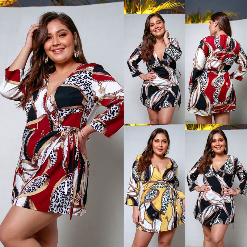 Áo Kiểu Tay Lỡ 3 / 4 Cổ Chữ V In Họa Tiết Hoa Phong Cách Dân Tộc Thời Trang Mùa Hè Cho Nữ