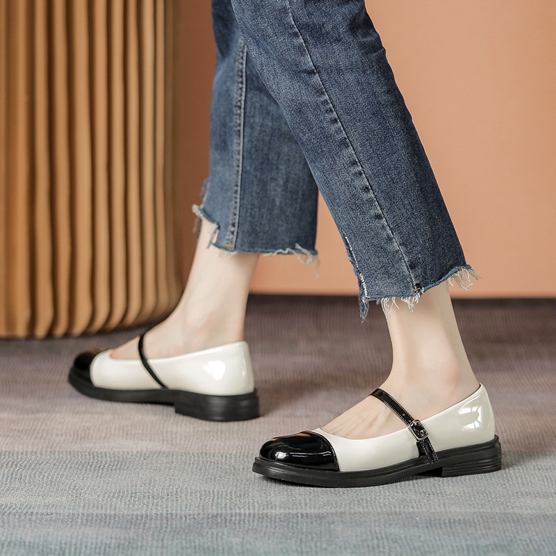 Giày Lười Da Bóng 3cm Phong Cách Anh Quốc Cổ Điển Cho Nữ