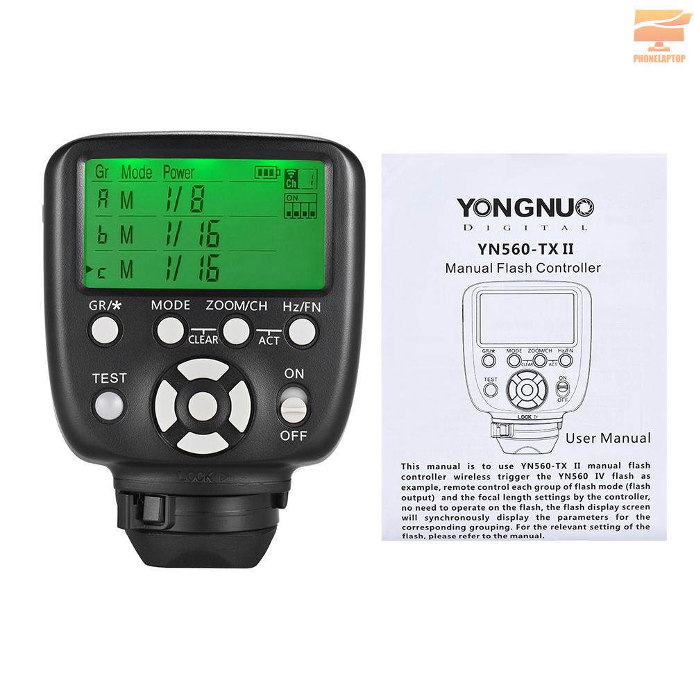 Lapt YONGNUO YN560-TX II Manual Flash Trigger Remote Controller LCD Transmitter for Canon DSLR Camera to YN560III/YN560IV/YN660/YN968N/YN860Li Speedlite RF-602/RF603/RF603 II/RF605 Receiver