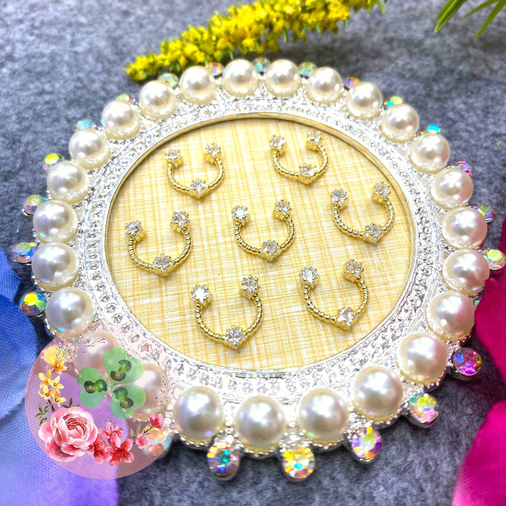 Mã CR077 - CR078 . Charm kim loại dòng cao cấp đính đá trang trí móng siêu xinh.