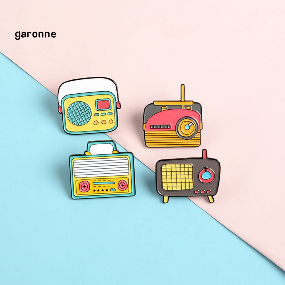 Ghim cài áo họa tiết radio đáng yêu thời trang