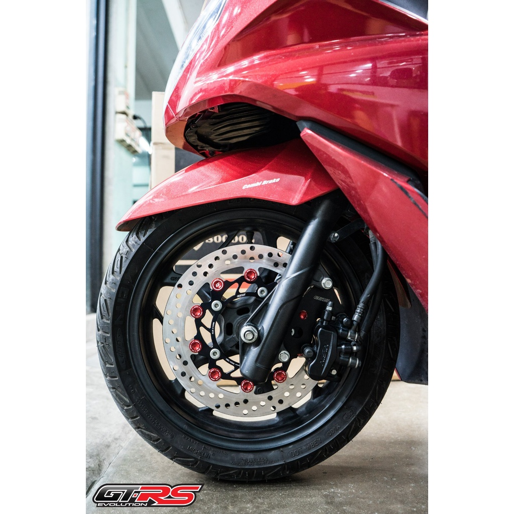 Đĩa trước dày 4.5mm, đường kính 267mm 5 lỗ ốc GTRS PCX160 có kèm pad gắn