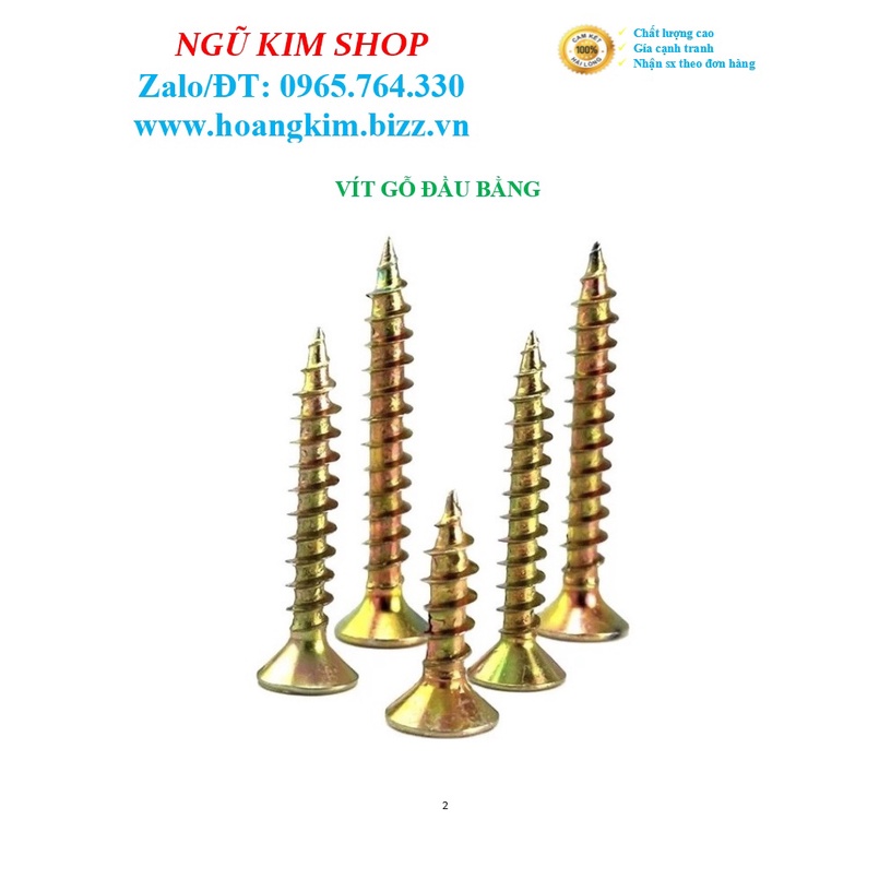 VÍT GỖ ĐẦU BẰNG M3, M3.5, M4
