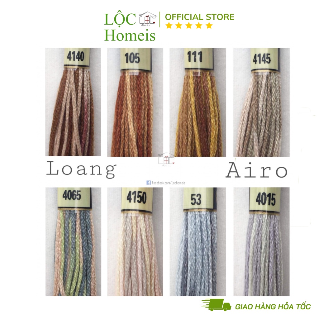 [Chọn màu] Chỉ Loang Airo - Chỉ thêu Cotton - LỘC Homeis