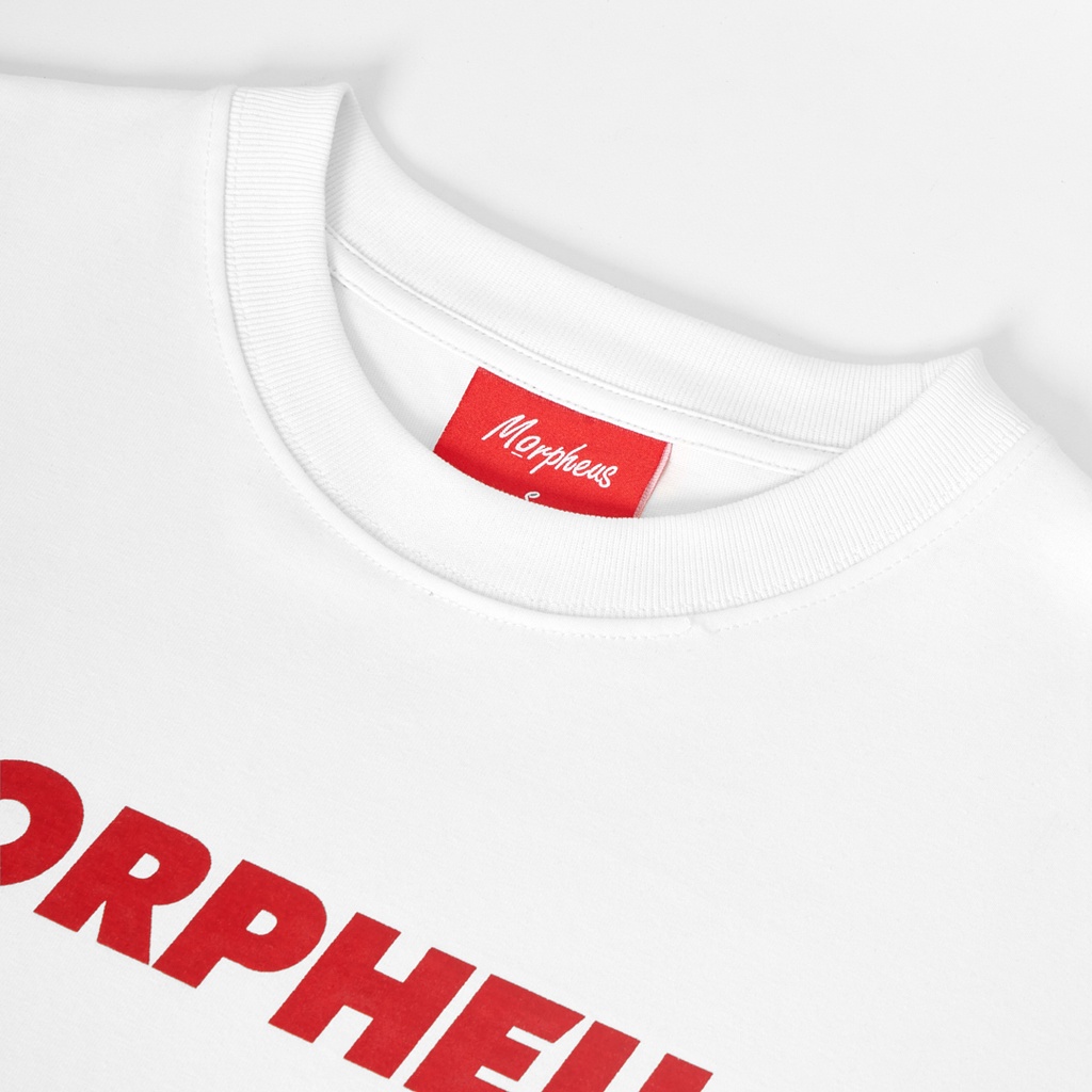 ÁO THUN/T-SHIRT Local Brand Unisex Morpheus Trắng Typo Basic đỏ Cotton - Local Brand Chính Hãng