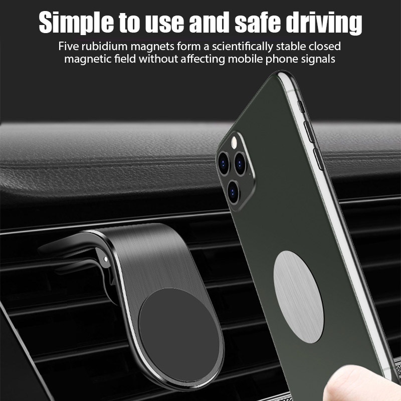 Set 2 Giá Đỡ Điện Thoại Hình Chữ L Hít Nam Châm Ổn Định Kèm Tấm Kim Loại Cho iPhone Redmi