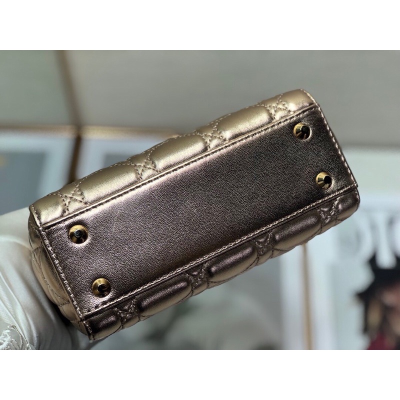 Túi xách/đeo chéo size nhỏ da thật cao cấp thương hiệu Dior CD Lady Mini size 17cm hàng vip