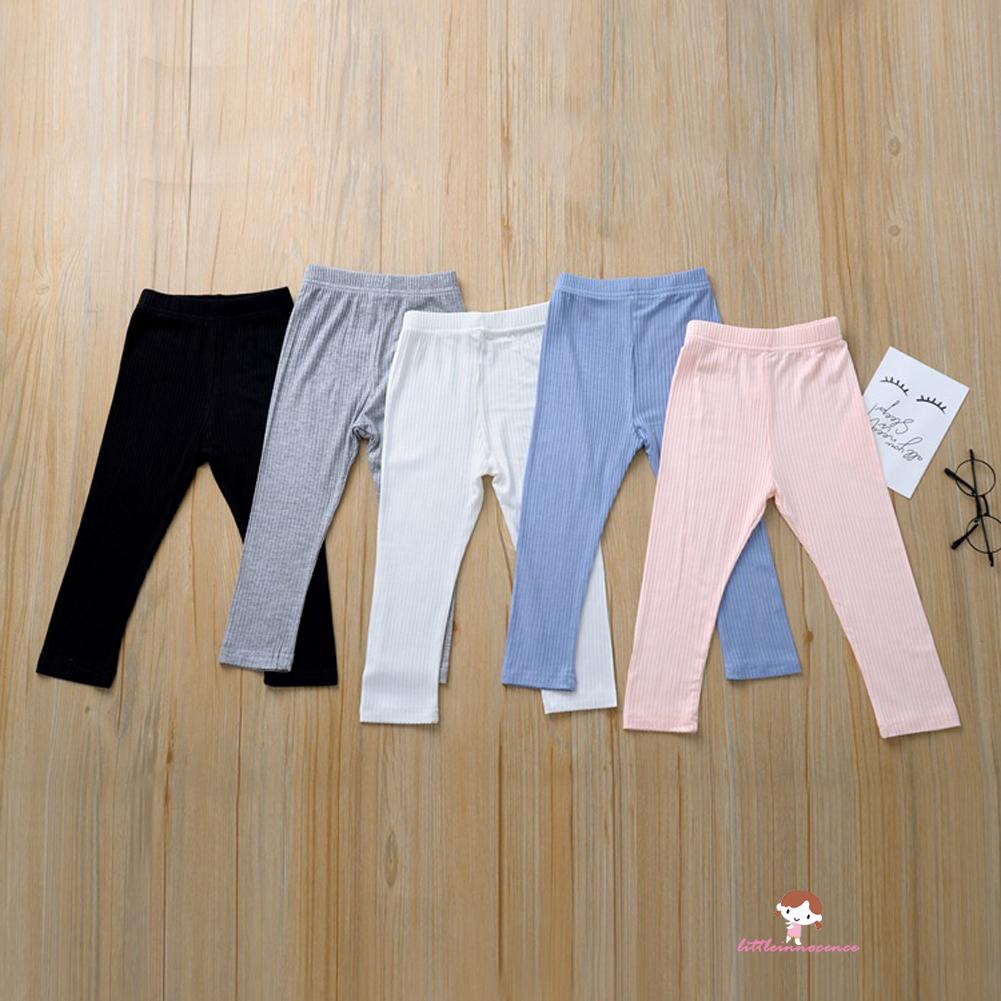 Quần Legging Cotton Dày Màu Trơn Cho Bé Gái