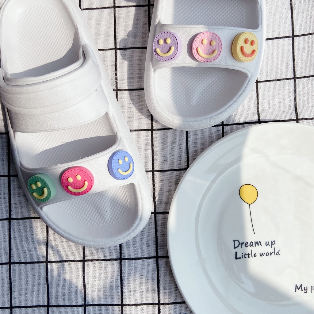 Bộ 6 Phụ Kiện Hình Mặt Cười Dùng Trang Trí Giày/Giày Cho Nữ DIY