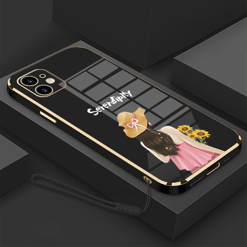ốp lưng iPhone 11 iPhone 11 pro iPhone 11 pro max Ốp Điện Thoại TPU Silicon Viền Mạ Màu Hình Cô Gái Xinh Đẹp Cho iPhone 11 iPhone 11 pro iPhone 11 pro max