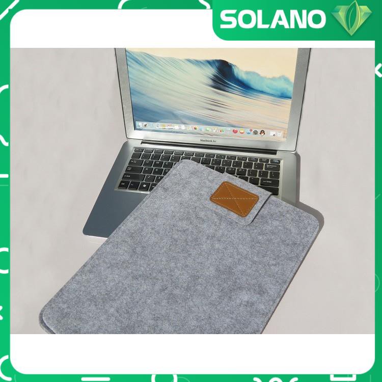 Túi Chống Sốc Laptop, Macbook SOLANO Bằng Dạ Đựng Máy Tính 11, 13, 15 inch Siêu Dày Chống Va Đập TA-001077