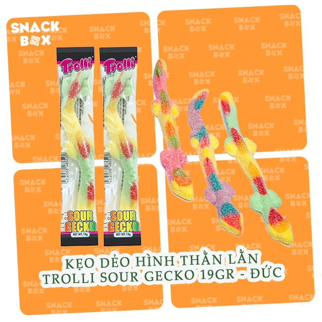 Kẹo Dẻo Hình Thằn Lằn Phủ Đường Trolli Sour Gecko 19gr - Đức