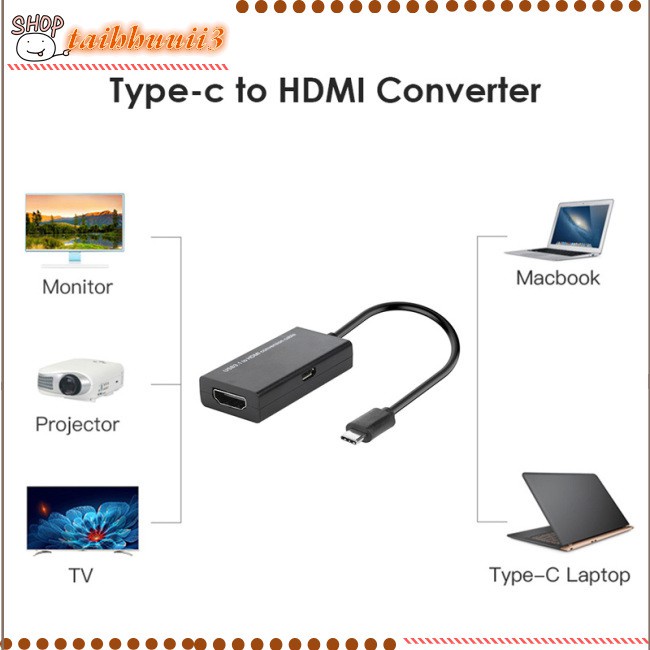 Khuyến mãi taihhuuii3's  USB Type C to HDMI Adapter USB 3.1 USB C Male to HDMI Female Converter Cable for MHL Android Phone Tablet