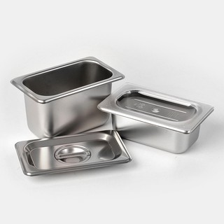 Khay inox đựng thực phẩm, đựng topping G/N 1/9 (110*175mm)