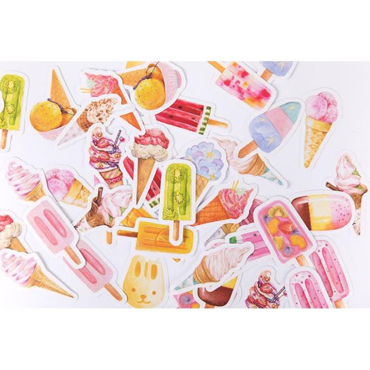 Bộ 45 Sticker Hàn Quốc hình que kem dễ thương dán trang trí E09