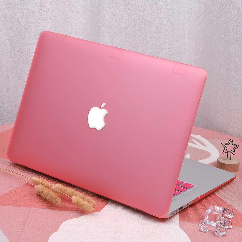 Ốp máy tính màu hồng kèm lớp phim bảo vệ bàn phím cho Macbook Air 11/Pro 13/15 Retina