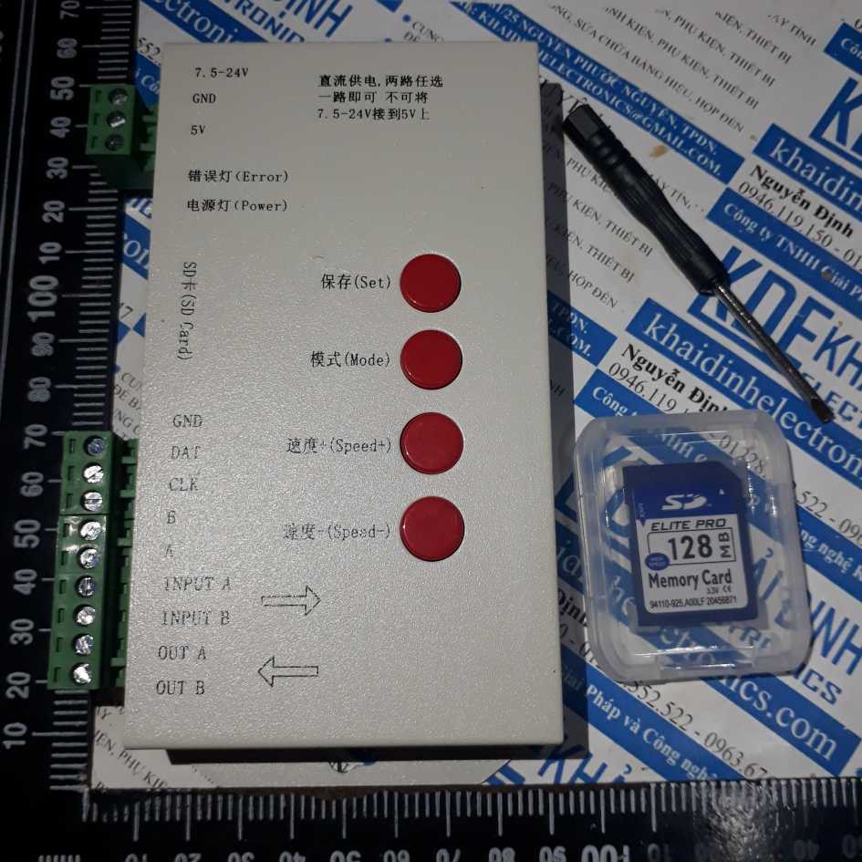 CARD điều khiển LED full màu T-1000S, điều khiển được nhiều loại IC LED + thẻ SD kde2668